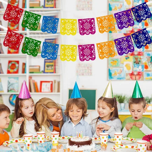 Miniatura 6 de Cartel de Picado de fieltro de cabello mexicano,Fiesta mexicana Fiesta Fieltro Banners,Decoración Día De Los Muertos Suministros para Fiesta Bandera