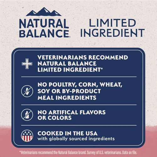 Miniatura 5 de Natural Balance Alimento seco para perros adultos de ingredientes limitados con granos saludables, receta de salmón y arroz integral, 24 libras