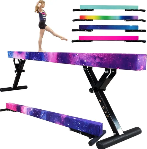 Miniatura 22 de FC Funcheer - Viga de equilibrio ajustable para niños - Viga de gimnasia de 8 pies - Viga de piso alto y bajo para todos los niveles de gimnasia