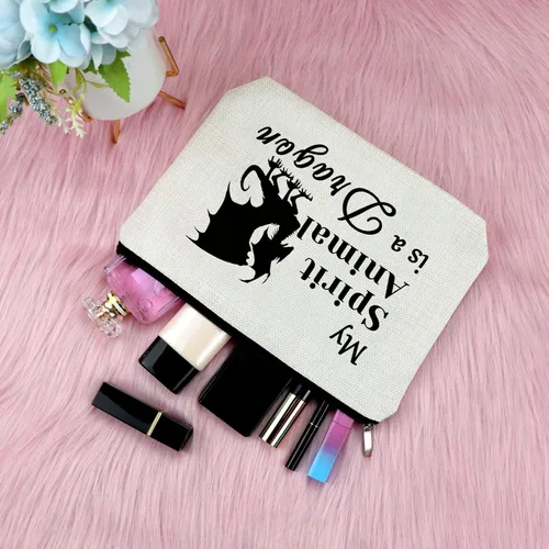 Miniatura 4 de Sfodiary Bolsa de maquillaje con temática de animales para amantes de las ranas para amantes del conejillo de Indias Dragón, cumpleaños, Navidad