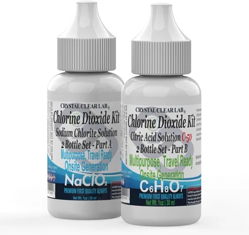 Miniatura 2 de Crystal Clear Lab - Dióxido de cloro – Solución de ácido cítrico de 2 onzas en agua destilada (2 botellas)