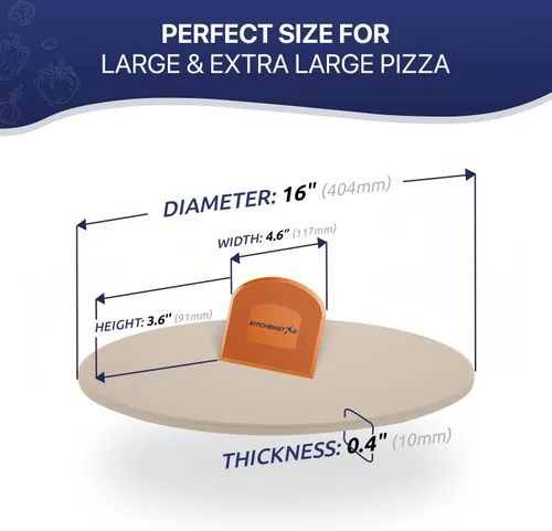 Miniatura 2 de KitchenStar Cortador de pizza con hoja basculante de 16 pulgadas + cáscara de pizza de madera de 16 pulgadas + piedra para pizza para horno