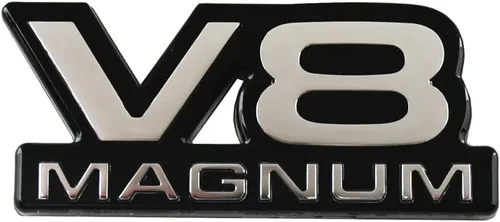 Miniatura 2 de 1 emblema V8 Magnum para puerta de guardabarros, placa de identificación 3D, logotipo 1500 Van apto para 94-01 Magnum (cromado)