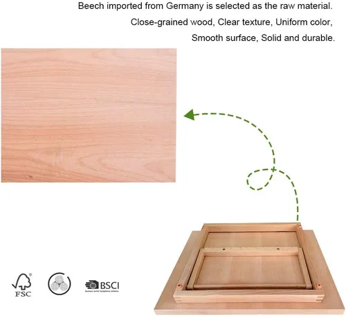 Miniatura 7 de Miratuso Caballete de mesa A3 con superficie lisa, caballete de pintura plegable de madera con capacidad para lienzo de más alto hasta 21 pulgadas