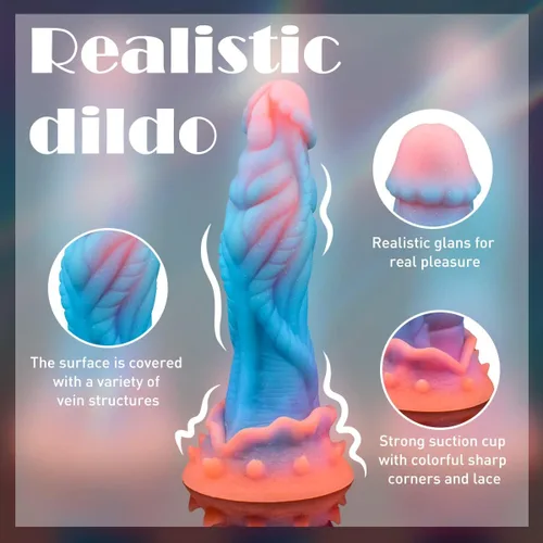 Miniatura 4 de Consolador de dragón de fantasía alienígena para hombres, consolador de monstruo suave de 9.1 pulgadas con textura elevada, pene animal de caballo