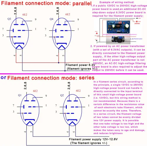 Miniatura 4 de 1 Unidades Dual Way Magic Eye 6E2 Tubo Indicador de Nivel de Audio Módulo VU Medidor Espectro Música Tubo de Vacío Indicador de Nivel de Conductor