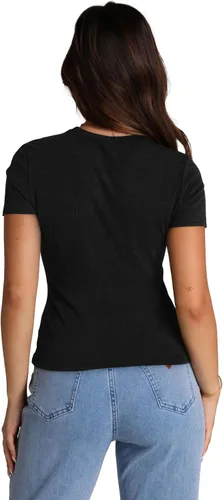 Miniatura 5 de XIEERDUO Camisetas de manga corta para mujer, cuello redondo, ajustadas, ropa Y2K 2024 para primavera y verano, camisetas básicas para salir