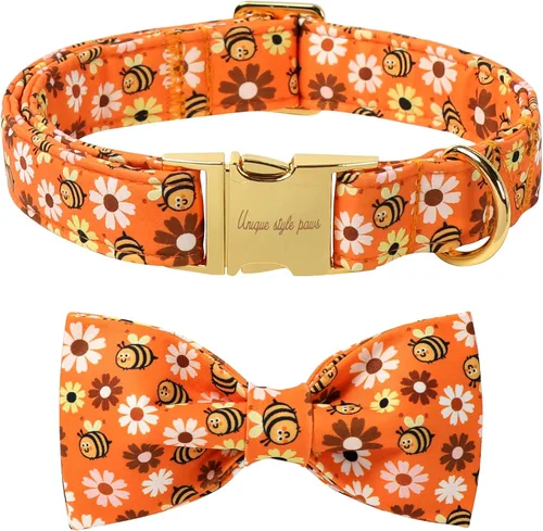 Miniatura 28 de Unique style paws Collar de perro para el día de San Valentín con lazo de flores, collar de cachorro de corazón azul, el mejor regalo para niños