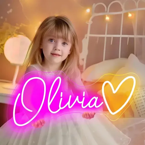 Letrero de neón personalizado, letreros de neón LED regulables para decoración de pared, luz de neón personalizable para cumpleaños familiar, boda,