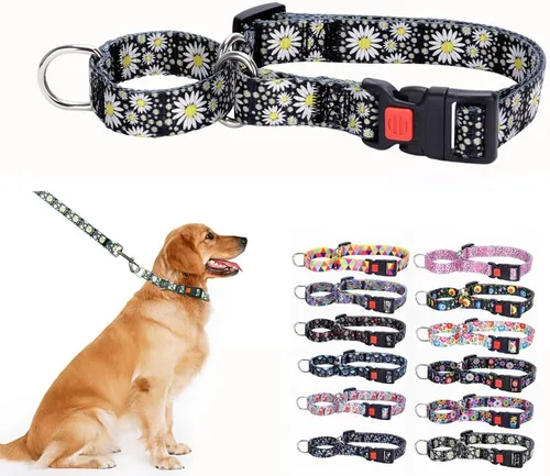 Miniatura 6 de Martingale - Collares para perros pequeños, antideslizantes, a prueba de escapes, collares limitados para mascotas, hebilla de liberación rápida