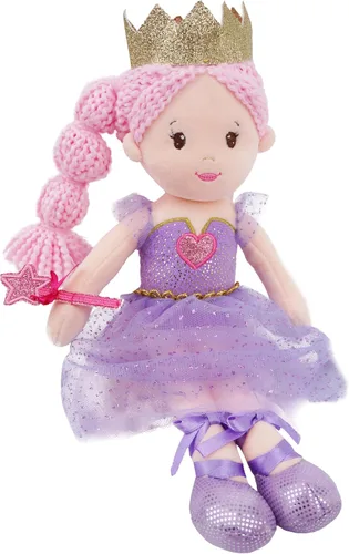 Miniatura 11 de June Garden Muñeca de trapo suave XL Princess Marina Crystalheart - Adorable muñeca de tamaño real de peluche para niñas, vestido azul