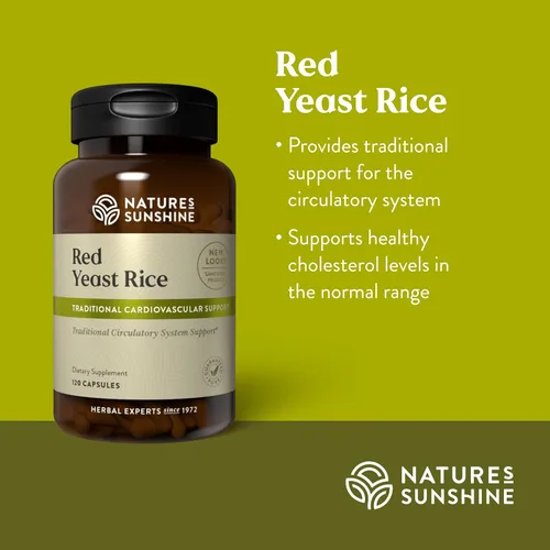 Miniatura 4 de Nature's Sunshine Arroz de levadura roja, 120 cápsulas, Kosher Ayuda a apoyar la producción de colesterol bueno en el hígado y apoya el sistema