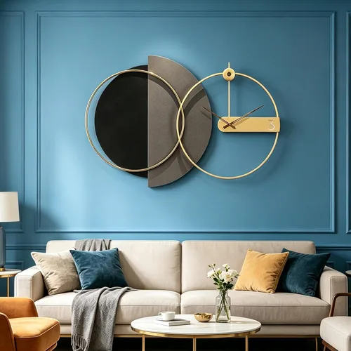 Miniatura 15 de Starburst Reloj de Pared Redondo Decorativo de 24" Silencioso Operado por Batería, Reloj de Pared Decorativo de Metal Moderno de Mediados de Siglo