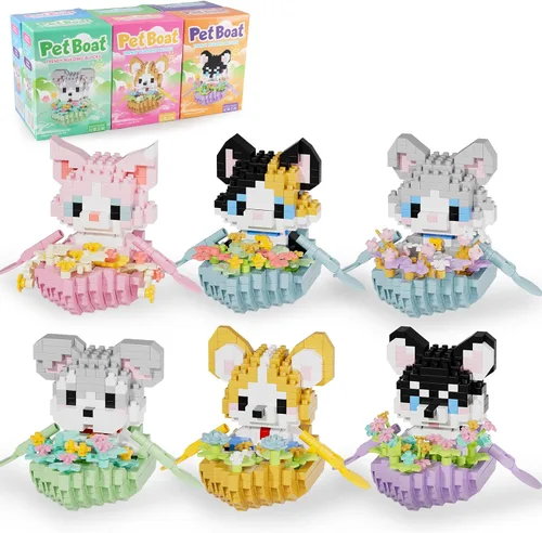 Finger Rock 6Pack Animals Party Favors Building Set, 2387PCS Cute Animals Set for Goodie Bag Stuffers Classroom Prizes, Party Favors Birthday Gift