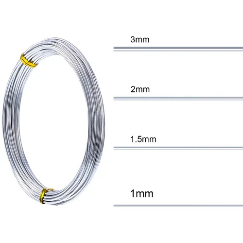 Miniatura 3 de TecUnite Alambre de aluminio para manualidades para esculpir armadura, alambre de manualidades flexible para hacer joyas DIY