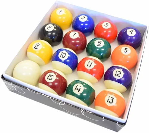 Juego de bolas de billar para mesa de billar, tamaño reglamentario de 2-1/4 pulgadas, juego completo de 16 bolas de billar Estándar