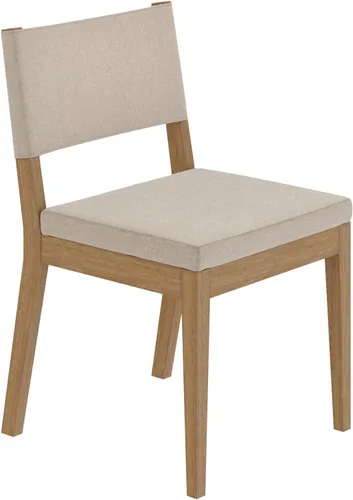 Miniatura 7 de Nathan James - Linus - Moderna silla de comedor tapizada con patas de madera de caucho sólida con acabado cepillado en marrón - Lino natural/marrón