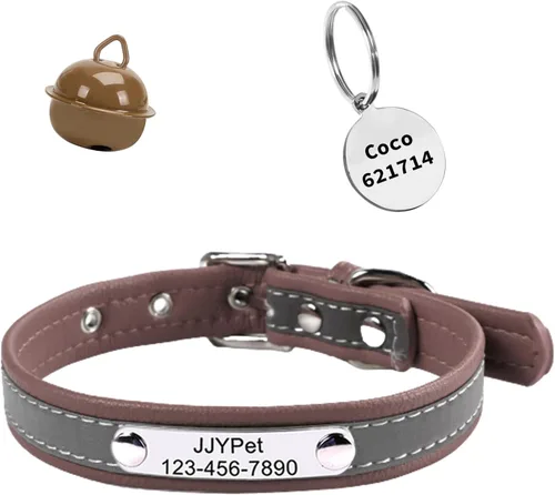 Miniatura 10 de Collares de gato reflectantes personalizados con etiqueta de nombre y placa, collar de gato personalizado grabado con nombre y teléfono, collar