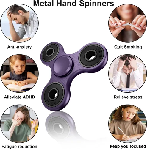 Miniatura 6 de Juguetes Spinner Fidget, Rodamientos de acero inoxidable de alta velocidad de 2 a 5 minutos, juguetes de dedo para aliviar el estrés y la ansiedad