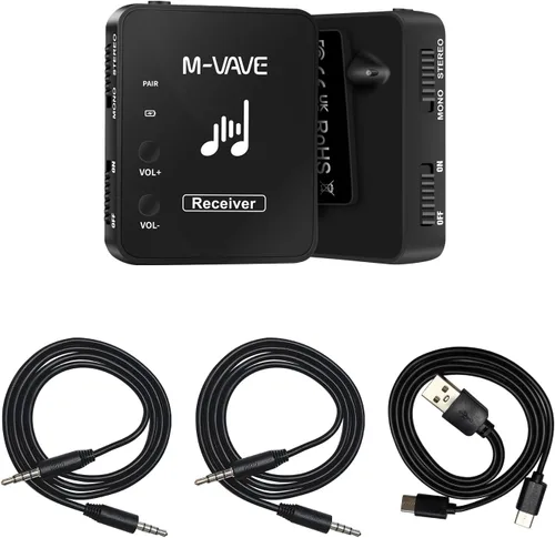 M-VAVE Sistema de monitor in-ear inalámbrico, auricular 2.4G estéreo, mono, baja latencia, sistema de transmisor y receptor, emparejamiento