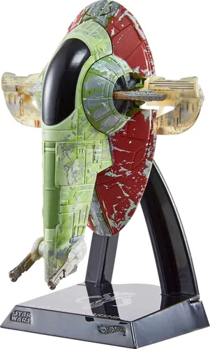 Hot Wheels Star Wars Starships Selecciona la nave de Boba Fett, réplica coleccionable premium con parte móvil y soporte de exhibición