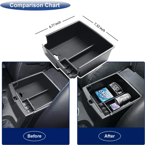 Miniatura 7 de RUNROAD Bandeja organizadora de consola central mejorada compatible con Ford Ranger 2019-2023 XL XLT Lariat, soporte para monedas, caja