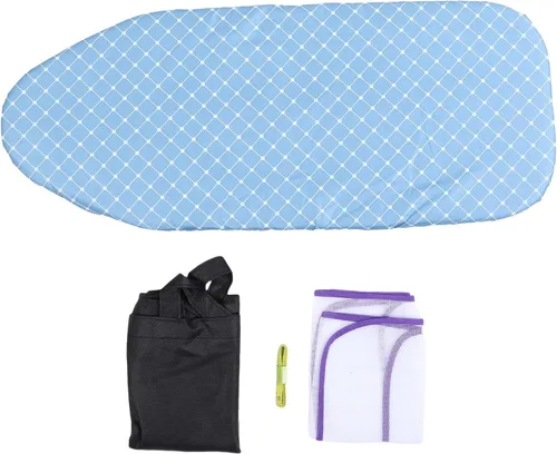 Miniatura 6 de GLOGLOW Mini tabla de planchar plegable, tabla de planchar con marco de acero inoxidable, funda de algodón extraíble para espacios pequeños