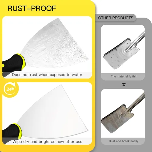 Miniatura 5 de DEKEones Raspadores de masilla, cuchillo de espátula de 1.5 pulgadas, herramienta raspadora de metal para acabado de paneles de yeso, raspado