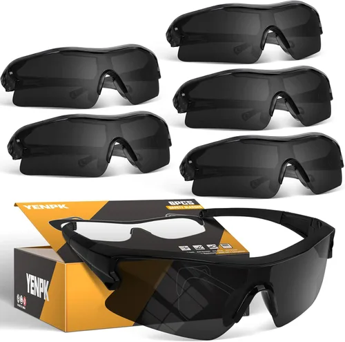 Miniatura 10 de Gafas de seguridad con protección UV para hombres, antiarañazos, conformes a ANSI z87+, gafas protectoras de goma antideslizante con patillas