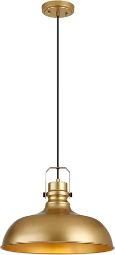 Miniatura 12 de Luces Colgantes de Granja de Níquel Cepillado Iluminación Colgante Mate para Isla de Cocina Industrial Altura Ajustable Vintage Luminarias Colgantes