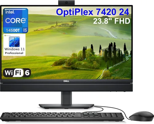 Dell OptiPlex 7420 24 7000 23.8" FHD Business Computadora de sobremesa todo en 1, Intel 14-Core i5-14500T de 14ª generación (Beat i7-13700T), 16 GB