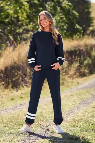 Miniatura 134 de Prettygarden - Conjunto de pijama de dos piezas para mujer, diseño de teñido anudado, sudadera informal de manga larga con pantalones largos, ropa