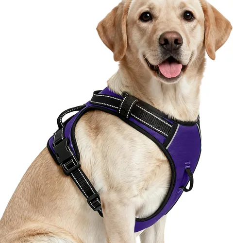 Miniatura 77 de Arnés para perro sin tirones, chaleco reflectante ajustable y acolchado para mascotas con asa de fácil control, fácil de llevar con nudo elegante