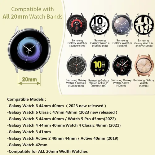 Miniatura 3 de Minggo Solo Loop - Correa trenzada compatible con Samsung Galaxy Watch 6/5/4 de 1.575 pulgadas, 1.732 pulgadas, correa elástica tejida para Galaxy