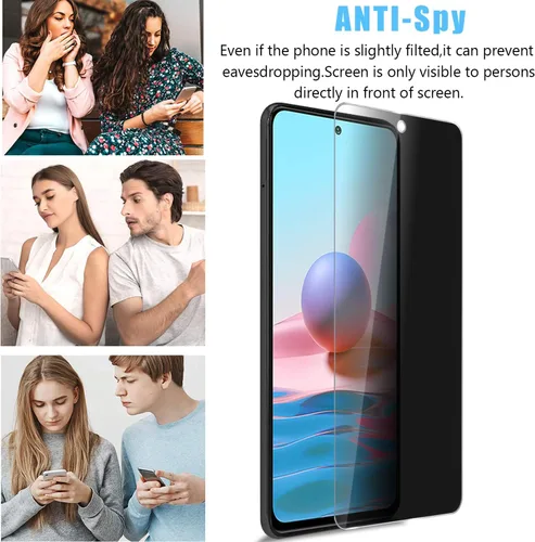 Miniatura 4 de Anbzsign[2 unidades] Protector de lente de cámara y [2 unidades] Protector de pantalla de privacidad para Xiaomi Redmi Note 10 / Redmi Note 10S