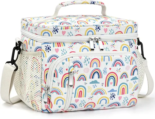 Miniatura 33 de Lonchera para Hombres, Bolsa de Almuerzo con Doble Aislamiento Reutilizable a Prueba de Fugas Bolsa Refrigeradora Portátil Bolsa de Comida para Negro