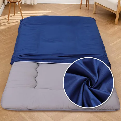 Miniatura 17 de Funda de colchón de futón de piso 100% algodón, suave, amigable con la piel, lavable, con cremallera, funda de colchón tatami, a prueba de polvo