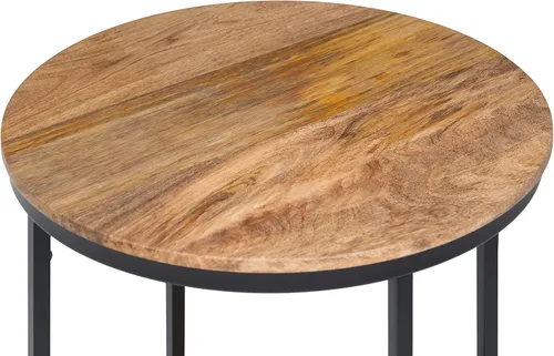 Miniatura 10 de SIMPLIHOME Jenna - Mesa auxiliar de metal, mesa redonda de metal sólido de 18 pulgadas de ancho, mesa auxiliar natural industrial o mesa pequeña