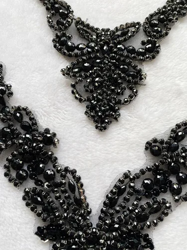Miniatura 3 de Accesorios de apliques de encaje de diamantes de imitación hechos a mano puros cuentas de costura a mano piedras parches para vestido de novia