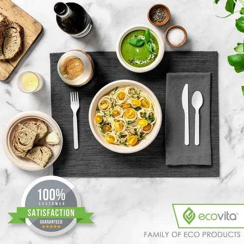 Miniatura 8 de Ecovita Cuencos de papel 100% compostables [12 onzas] – 150 cuencos desechables ecológicos, resistentes, libres de líquidos y resistentes al calor