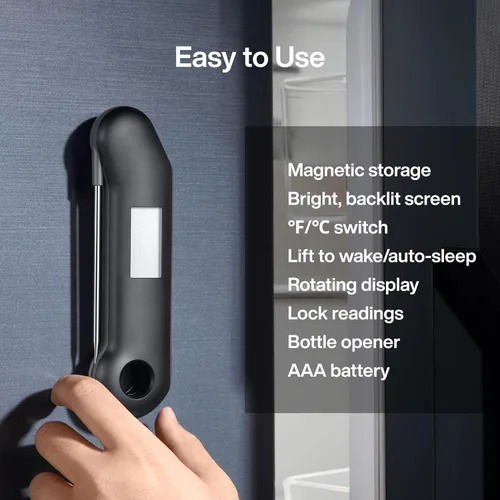 Miniatura 6 de Termómetro Profesional para Carne Digital, 3 Veces Más Rápido con Lectura Instantánea de 0.5 Segundos, Certificado NIST con Precisión ±0.5°F, 100%
