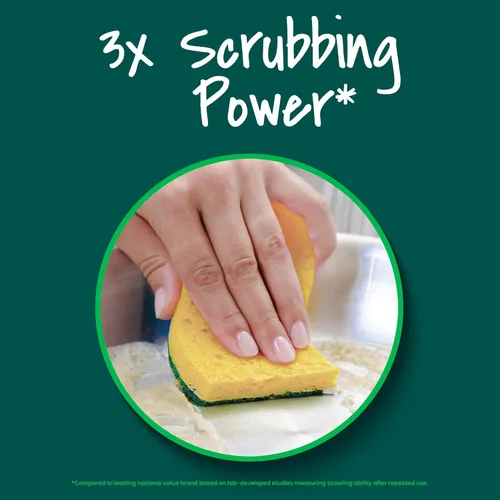 Miniatura 6 de Scotch-Brite - Esponja resistente para restregar, 12 esponjas de cocina, diseñada para desastres difíciles en la cocina, dura 3 veces más*, mejor