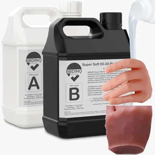 BBDINO 00-30 Goma de Silicona Súper Suave, Segura para la Piel, 1 Galón 140 Oz Silicona Líquida de Platino Color Carne para Piel de Práctica,