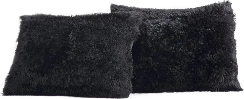 Miniatura 13 de Reafort Juego de 2 fundas de almohada estándar de pelo largo de lujo, piel sintética de 20 x 26 pulgadas con cierre de sobre
