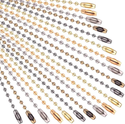 Hicarer 200 paquetes de cuentas de colores para llavero, cadenas colgantes de metal, conector para collar para adorno colgante, etiqueta de joyería