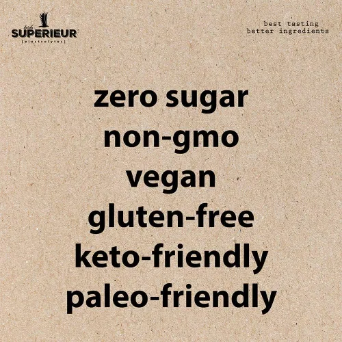 Miniatura 7 de Superieur Paquetes de polvo de electrolitos – Polvo de hidratación de electrolitos veganos con minerales marinos – Apto para dieta cetogénica, sin