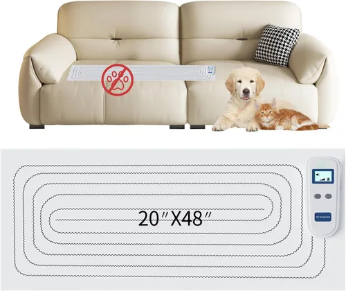 Miniatura 10 de Alfombrilla de Scat para gatos y perros, alfombrilla electrónica recargable de entrenamiento de mascotas de 59 x 11 pulgadas, disuasorio mejorado
