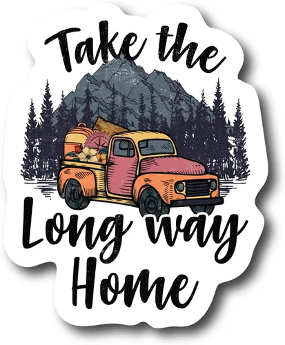 Take The Long Way Home - Imán colorido para refrigerador | Accesorio de decoración de cocina de 4 pulgadas con impresión UV con diseño impresionante