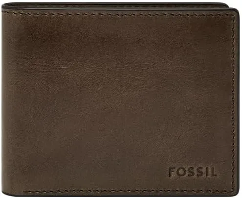 Miniatura 17 de Fossil Derrick - Cartera plegable de piel con bloqueo RFID y ventana de identificación abatible para hombre