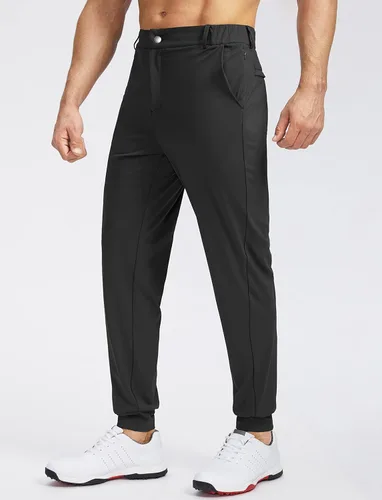 Miniatura 2 de Soothfeel Pantalones de Jogging de Golf para Hombre con 5 Bolsillos Ajustados Elásticos Sudaderas para Correr Viajes Vestir Trabajo Pantalones